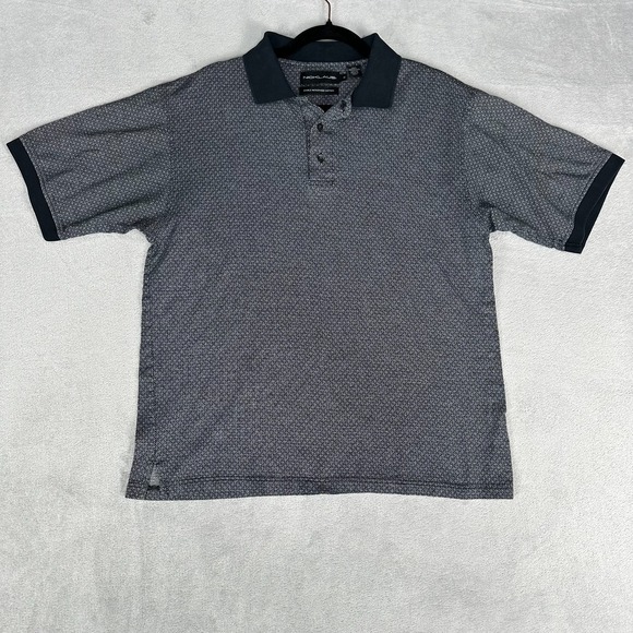 Jack Nicklaus Other - Jack Nicklaus Golf Polo Shirt Men's M Navy Blue White Geometric All Over Print